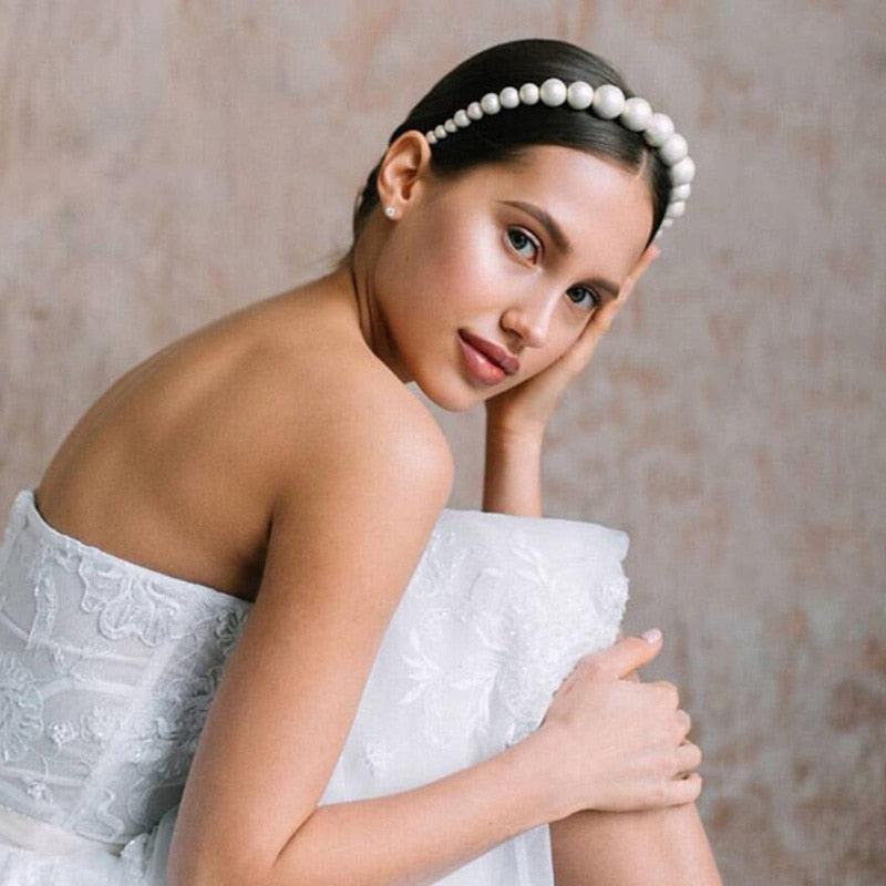 New Luxury Big Pearl Hair hoop for Women Hair Elegant headband Fashion Girls Hair Headwear