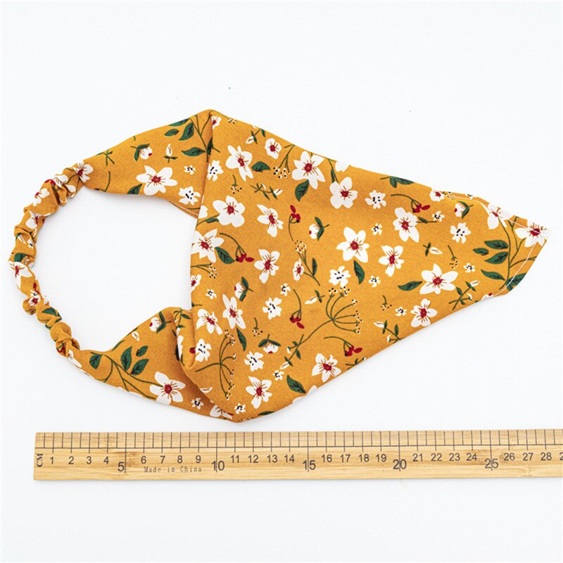 Floral Print Triangle Hair Scarf Headband Cute Turban Headwrap Head Scarf Elastic Hair Band Hairbands Women Hair Accessories summer wear