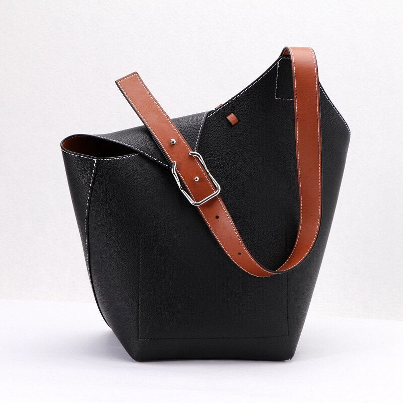 Free Gift 2022 Trend Women Brand Shoulder Bags 100% Genuine Leather Female Fashion Designer Shopper Tote Handbags Bucket Purses