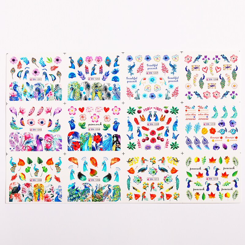 Patterns For Nail Art - Floral Aesthetic | Geometrical pattern | Figurine | Abstract art sheets pack of 12