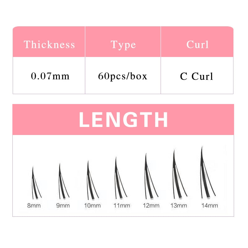 3D Shape Individual Natural Fluffy Russian eyelashes