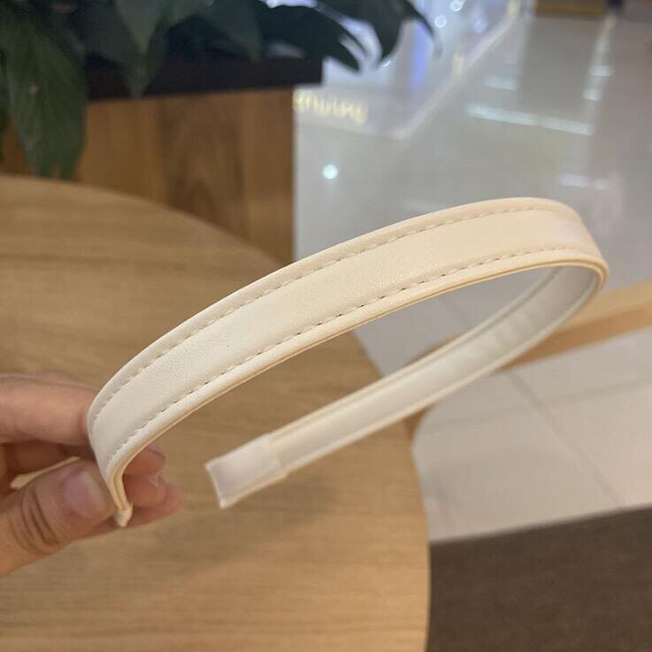 Women Headband PU Leather Retro Hairbands For Women Thin Girls Hair Band Female Hair Accessories Handmade Head Hoop