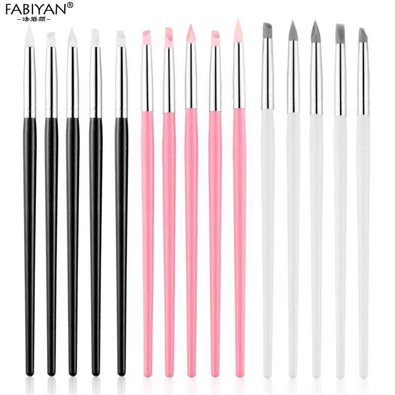 5Pcs of Silicone Manicure Tools Brush Soft Pen brushes for Nail Art