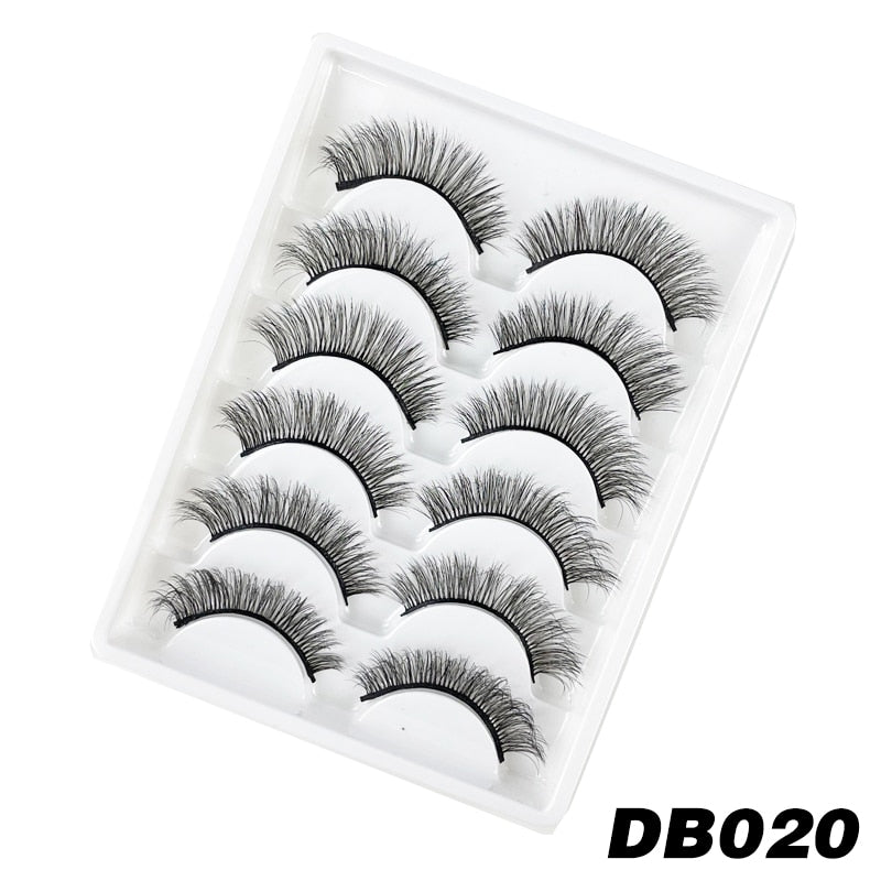 6 Pairs 3D Natural Mink Lashes for naturally enlarged lashes