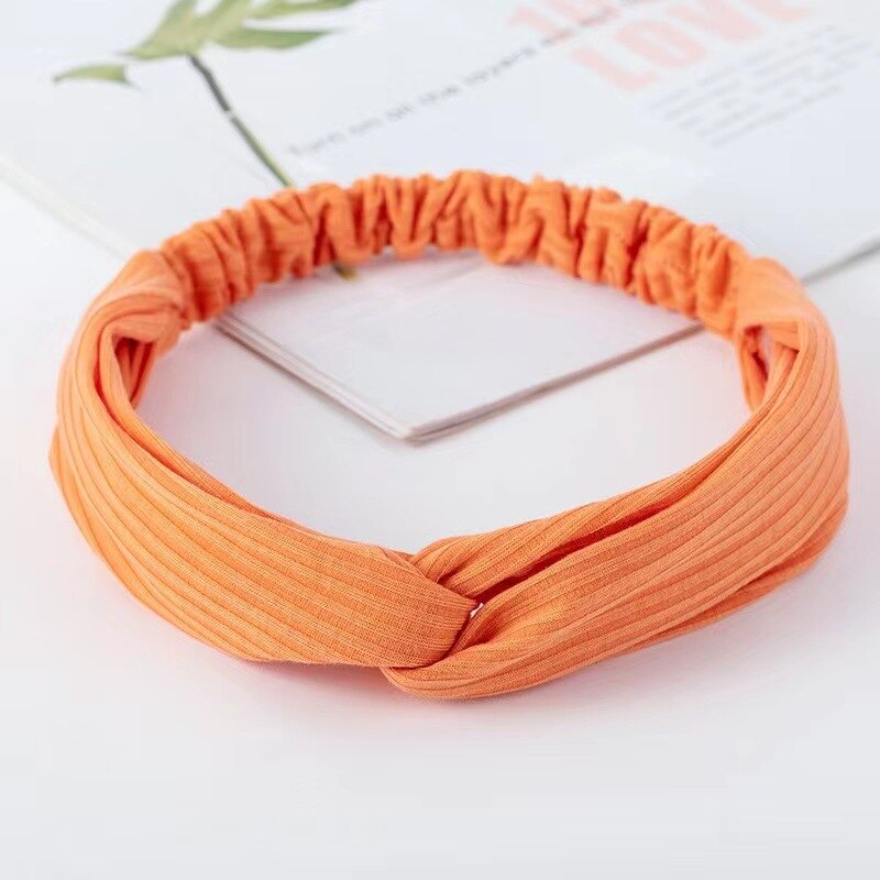 Solid Color Headband for Women Men Yoga Knitting Elastic Hair Bands Turban Makeup Hair Hoop Vintage Headwrap Accessories