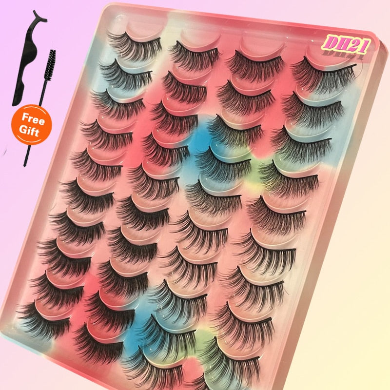 20Pairs 3D Mink Lashes Fluffy Soft Natural Reusable Eyelash Thick, Lightweight, Comfortable, Natural Look And Shape