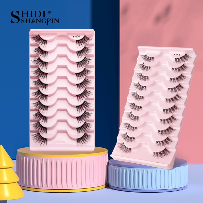 3/5/10 Pairs Half Eye Lashes 3D Cat Eye Mink Natural