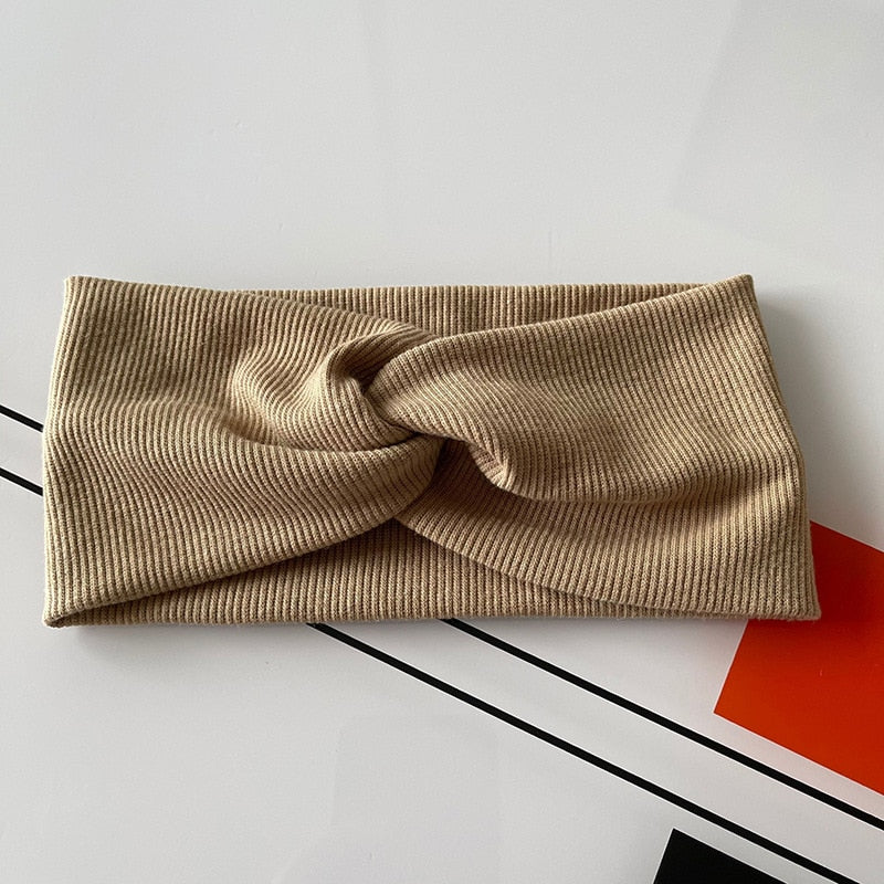 Solid Color Headband for Women Men Yoga Knitting Elastic Hair Bands Turban Makeup Hair Hoop Vintage Headwrap Accessories