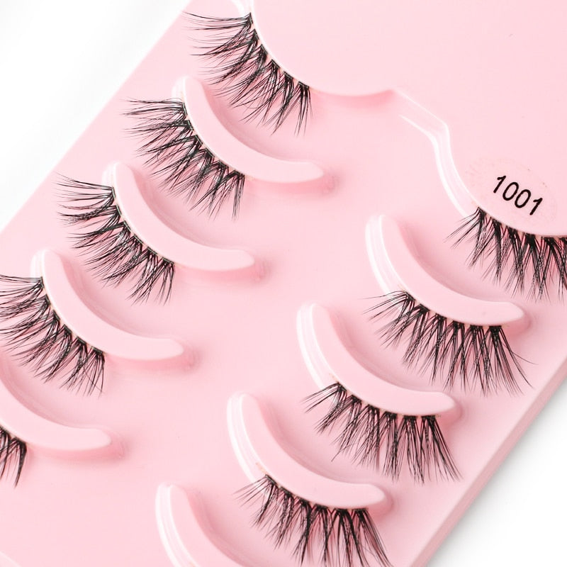 3/5/10 Pairs Half Eye Lashes 3D Cat Eye Mink Natural