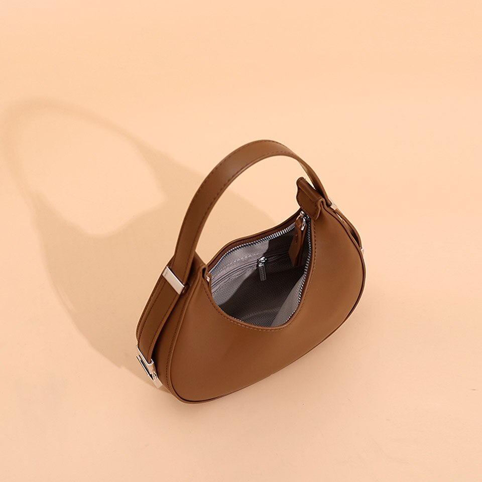 Trendy High Quality Luxury Brand Design Autumn Women's One Shoulder Crescent Bag Small