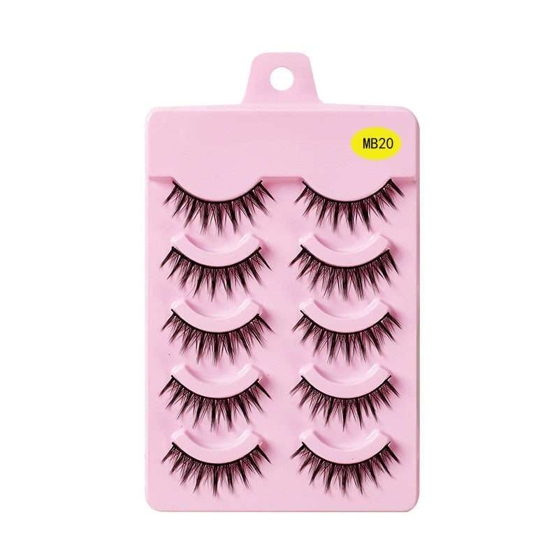 LEKOFO 5 Pairs 3D mink manga lashes faux cils korean natural fake eye lashes extension cosplay fluffy false eyelashes makeup New
