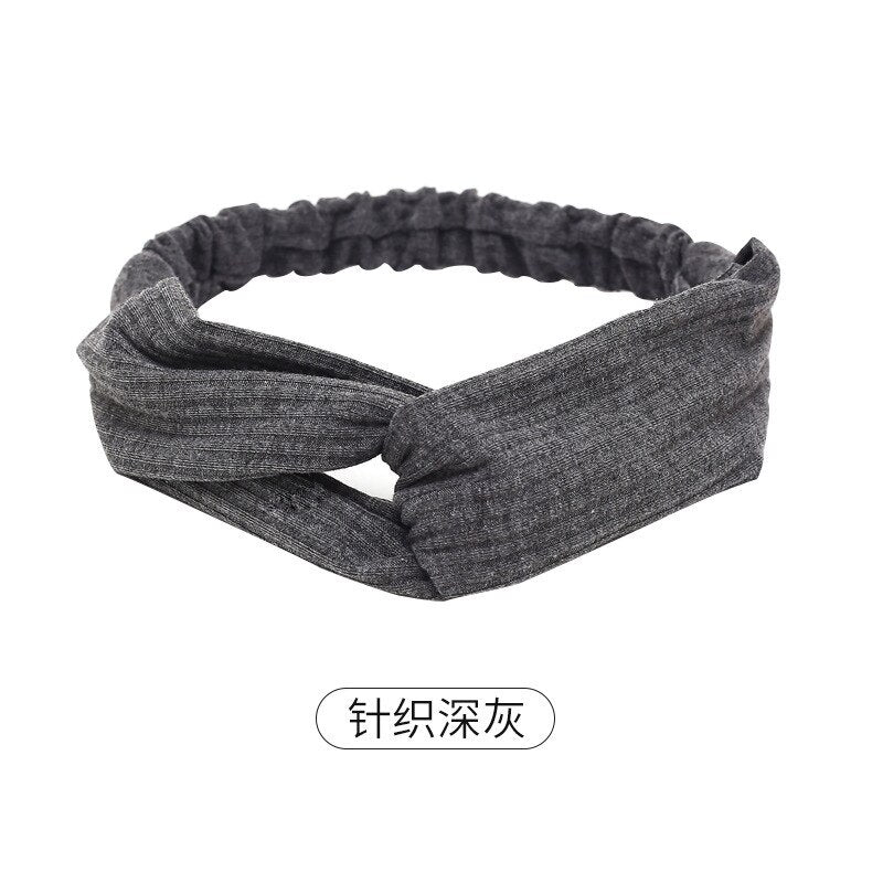 Solid Color Headband for Women Men Yoga Knitting Elastic Hair Bands Turban Makeup Hair Hoop Vintage Headwrap Accessories