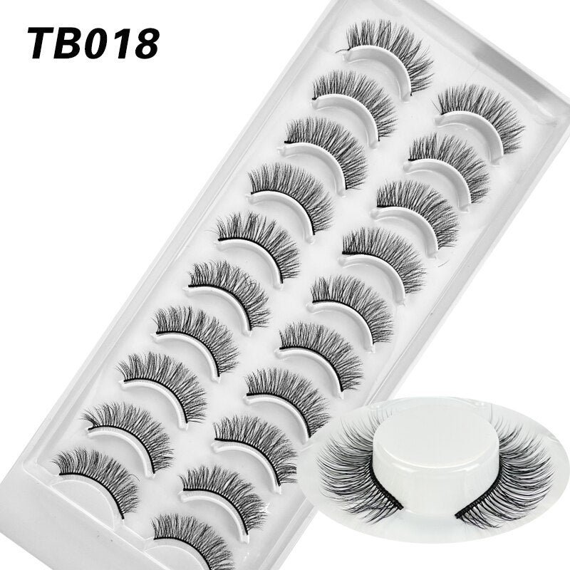 10 Pairs Natural 3d Faux Mink False Eyelashes