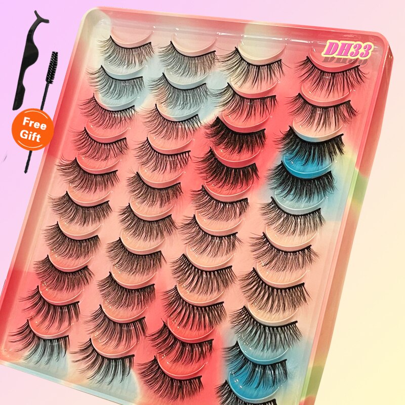 20Pairs 3D Mink Lashes Fluffy Soft Natural Reusable Eyelash Thick, Lightweight, Comfortable, Natural Look And Shape