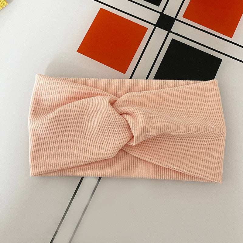 Solid Color Headband for Women Men Yoga Knitting Elastic Hair Bands Turban Makeup Hair Hoop Vintage Headwrap Accessories