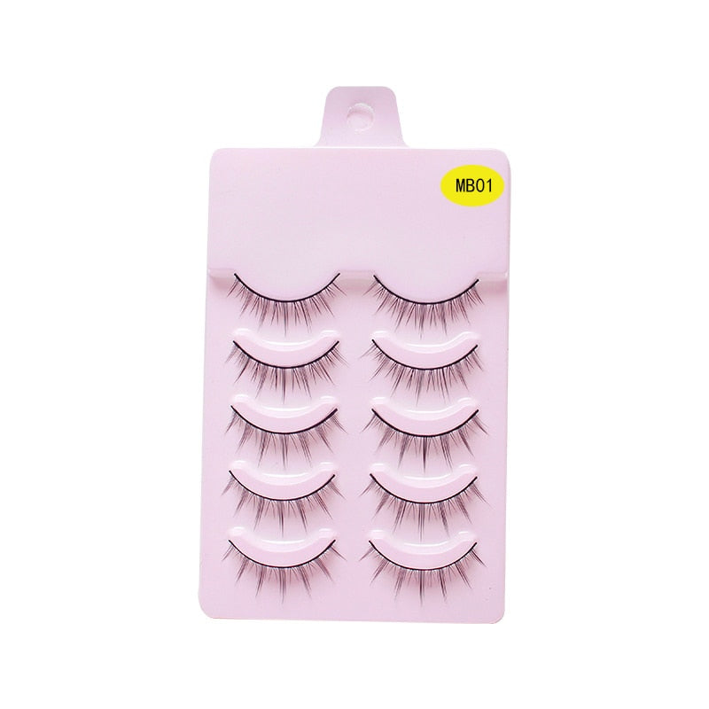 LEKOFO 5 Pairs 3D mink manga lashes faux cils korean natural fake eye lashes extension cosplay fluffy false eyelashes makeup New