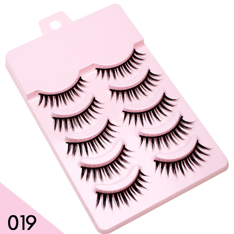 Natural 5 Pairs Professional Makeup Lashes Wispy False Eyelashes Korean Style Free shipping Cosplay Soft New Manga Beauty