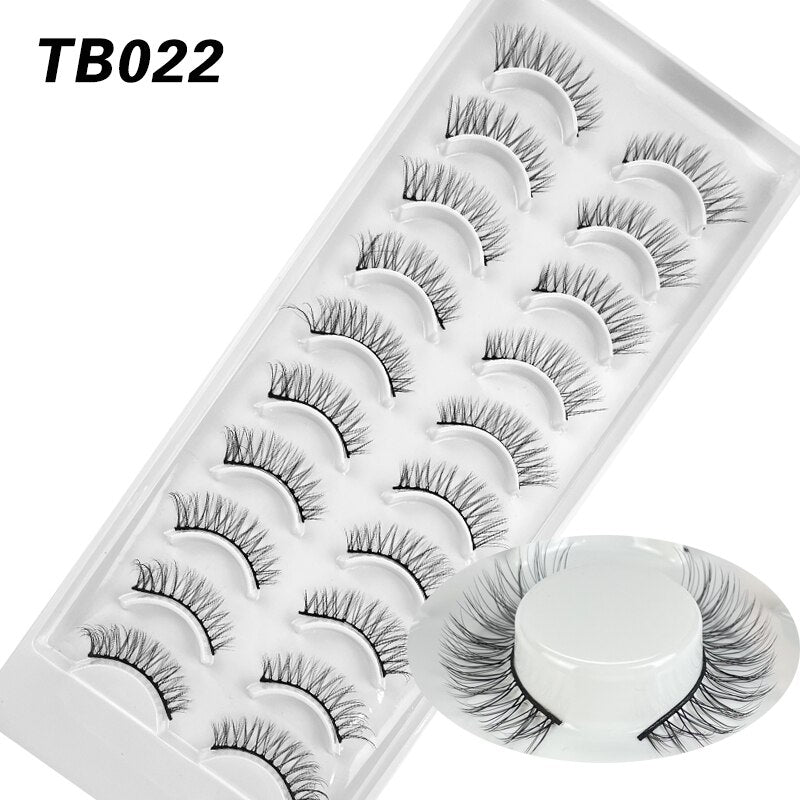 10 Pairs Natural 3d Faux Mink False Eyelashes