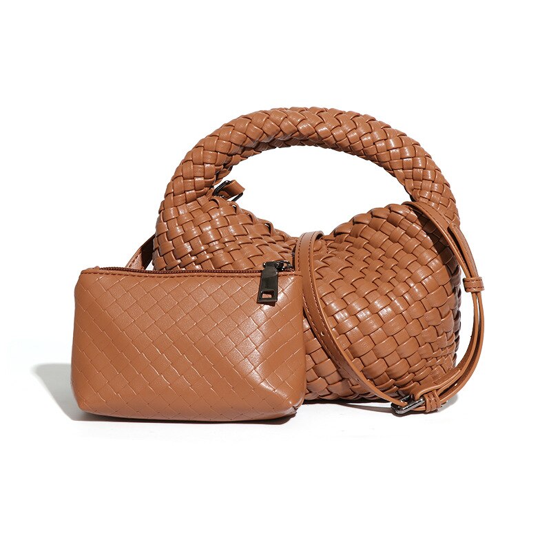 New leisure hand woven mother one shoulder bag, fashion women's handbag bag, luxury boutique leather