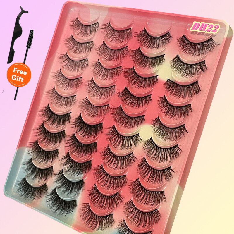 20Pairs 3D Mink Lashes Fluffy Soft Natural Reusable Eyelash Thick, Lightweight, Comfortable, Natural Look And Shape
