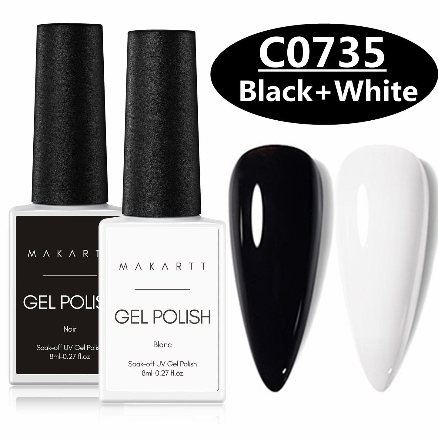 Black White Nail Gel Polish Kit Holographic Gel Polish Set Soak Off UV LED Gel Varnish Manicure Nail Art.