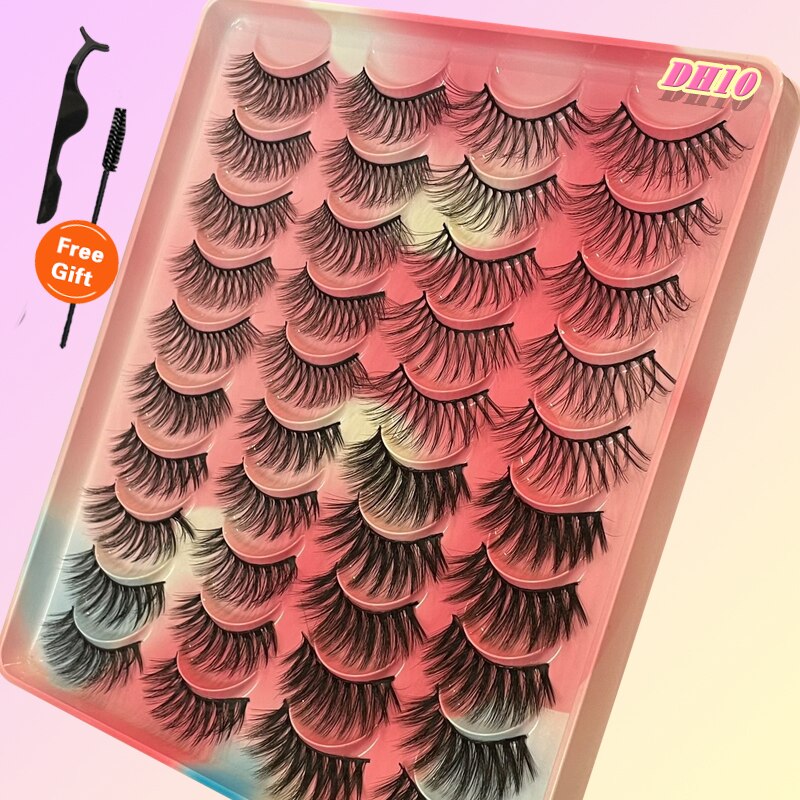 20Pairs 3D Mink Lashes Fluffy Soft Natural Reusable Eyelash Thick, Lightweight, Comfortable, Natural Look And Shape
