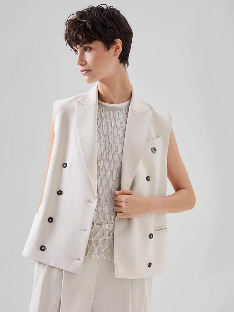 Women's Jacket white sleeveless