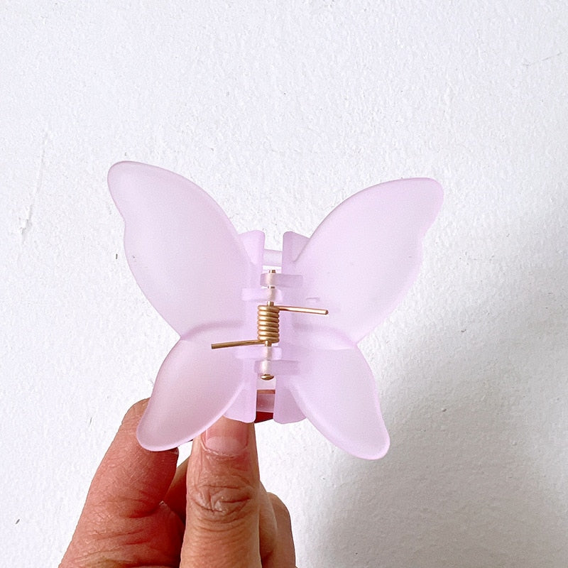 New Solid Matte Transparent Butterfly Hair Claws Clips Women Girls Elegant Decorate Hairpins Headband Fashion Hair Accessories