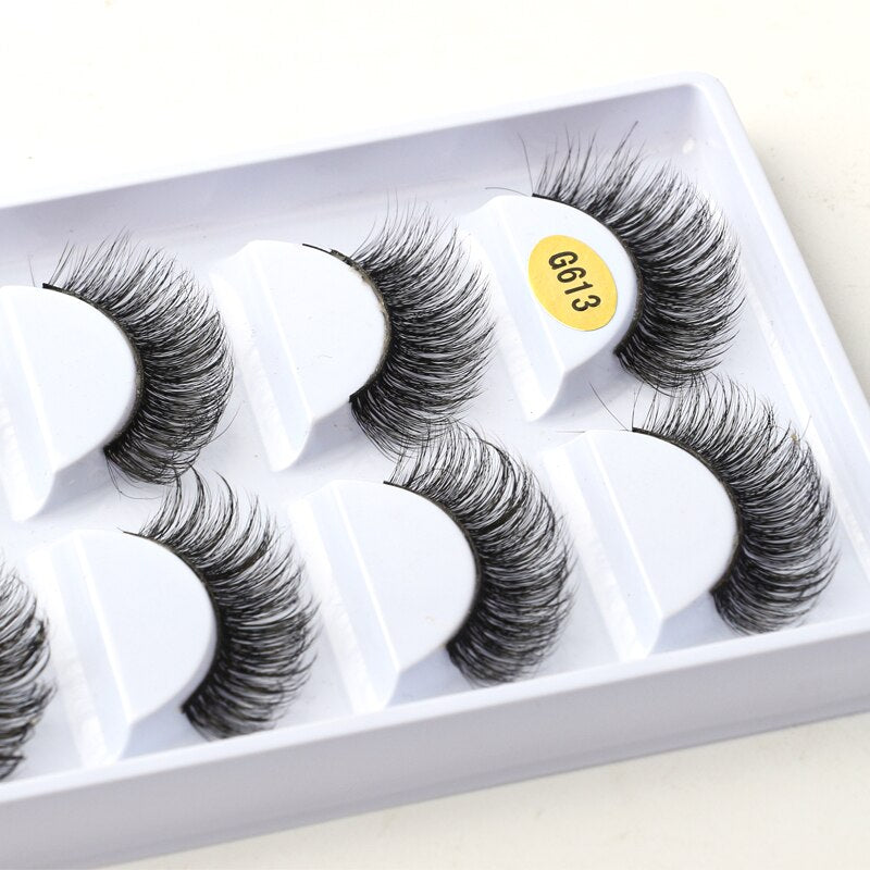 3/5/10 Pairs Half Eye Lashes 3D Cat Eye Mink Natural