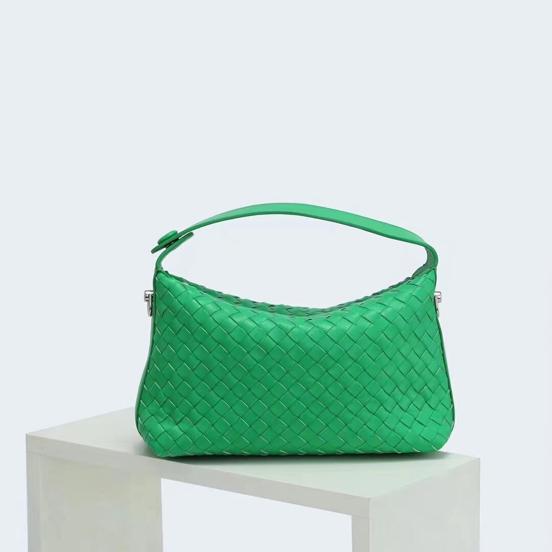 Genuine Lampskin Weaving Mini Hobo Handbag Ladies Cute Dumpling Shape Sheepskin Crossbody Bag Sheep Leather Shoulder handbags