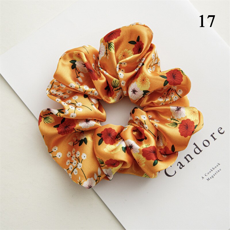 Multicolored Satin oversized scrunchies- stretch elastic
