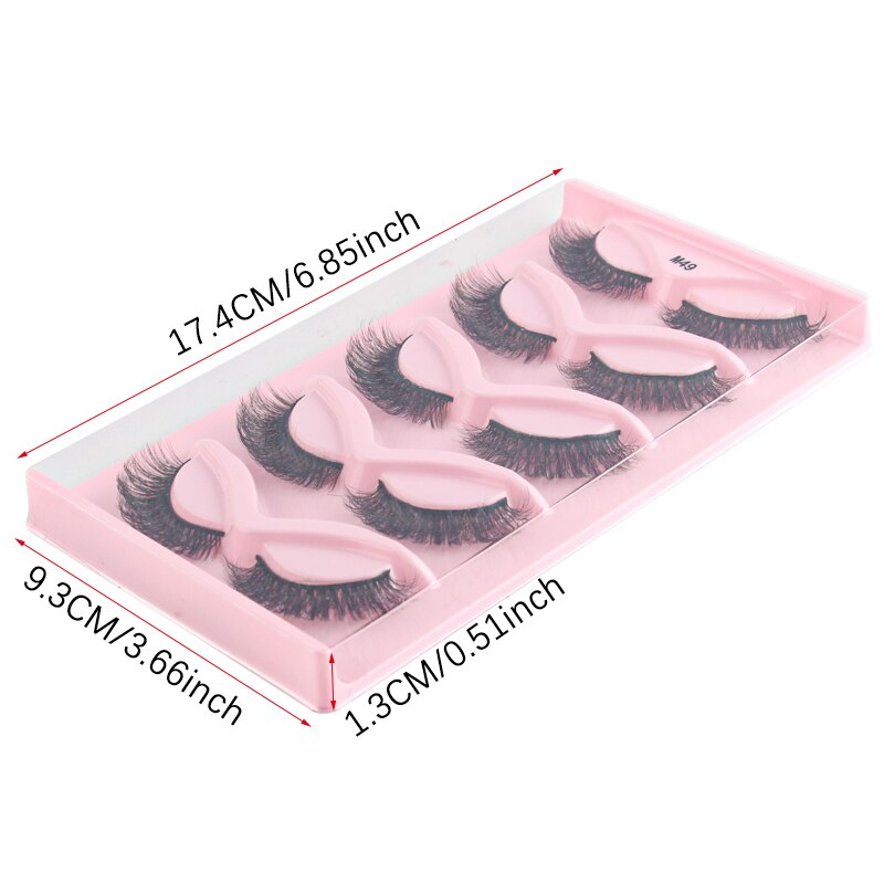 Half Lashes 3D Cat Eye Lashes Natural Look Fluffy Corner Eyelashes 3/5/10 Pairs Wispy Half False Eyelashes Faux Mink Makeup