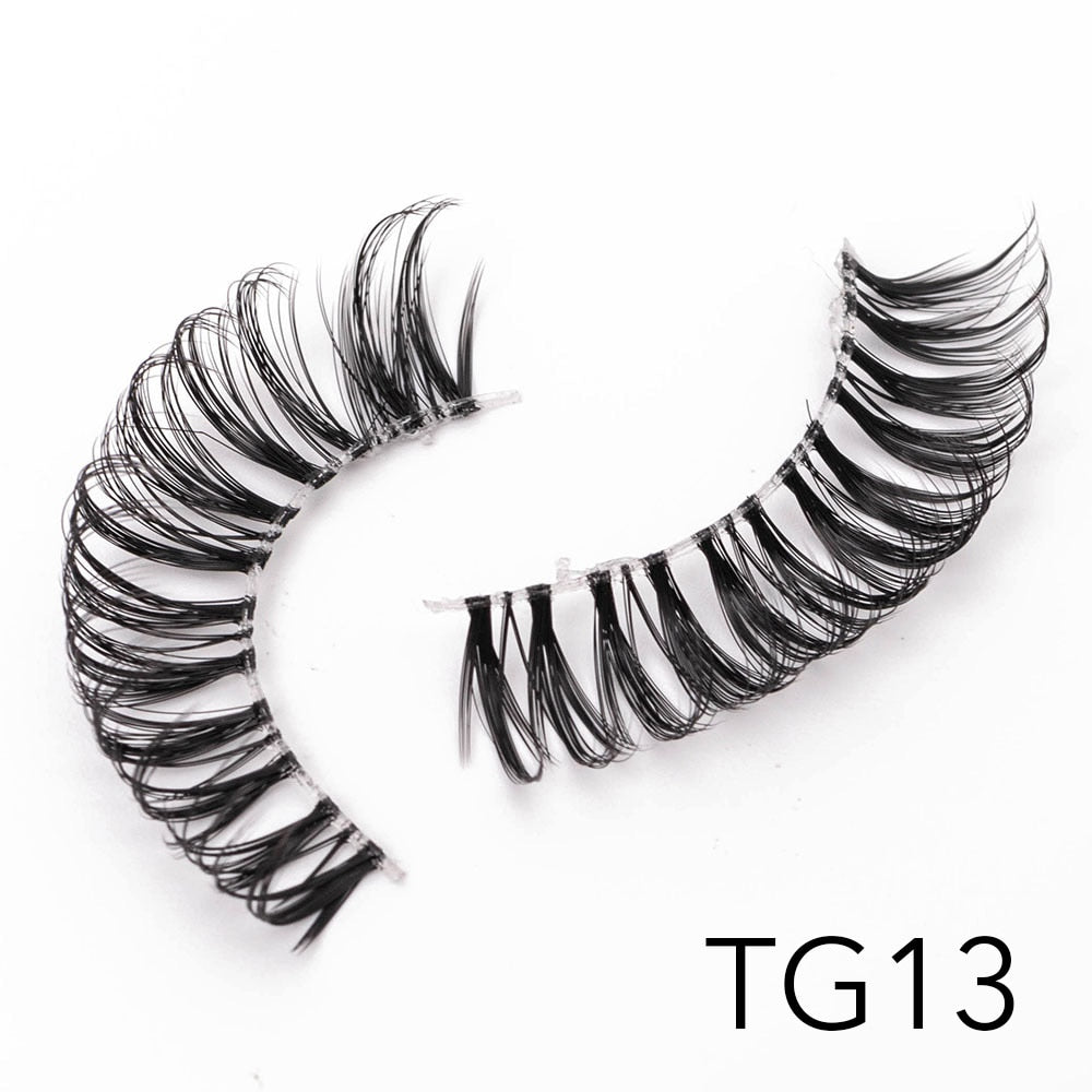 1/5Pairs Long Transparent band vegan eyelash curl Russian eyelashes clear