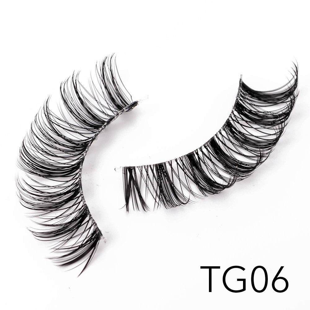 1/5Pairs Long Transparent band vegan eyelash curl Russian eyelashes clear