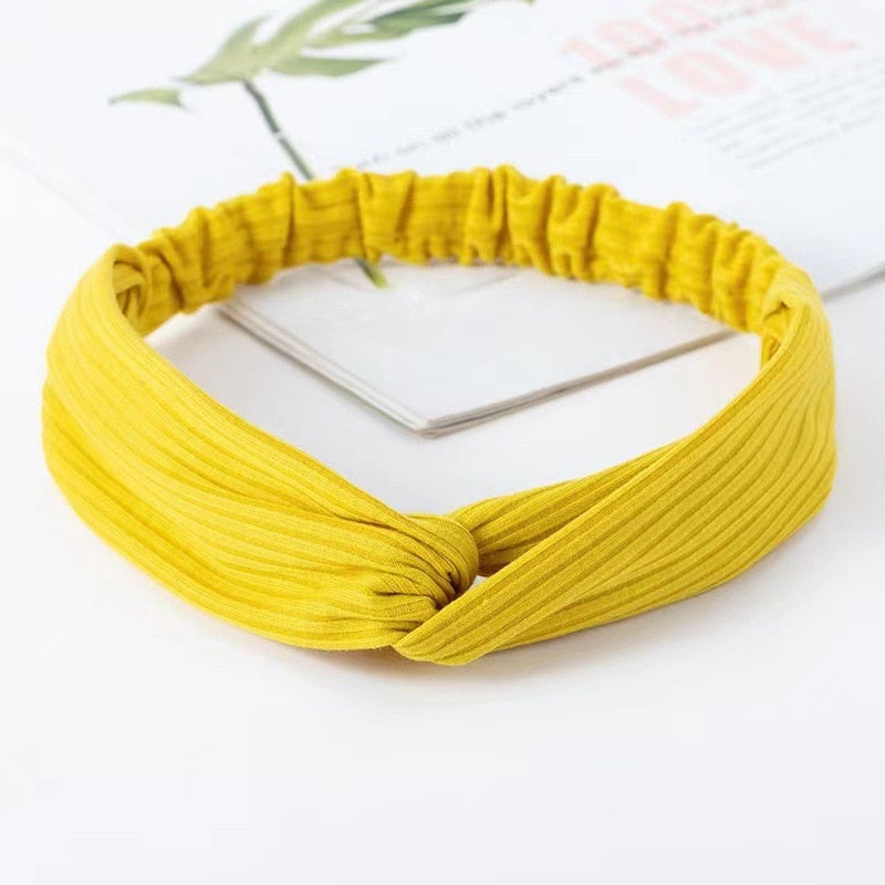 Solid Color Headband for Women Men Yoga Knitting Elastic Hair Bands Turban Makeup Hair Hoop Vintage Headwrap Accessories