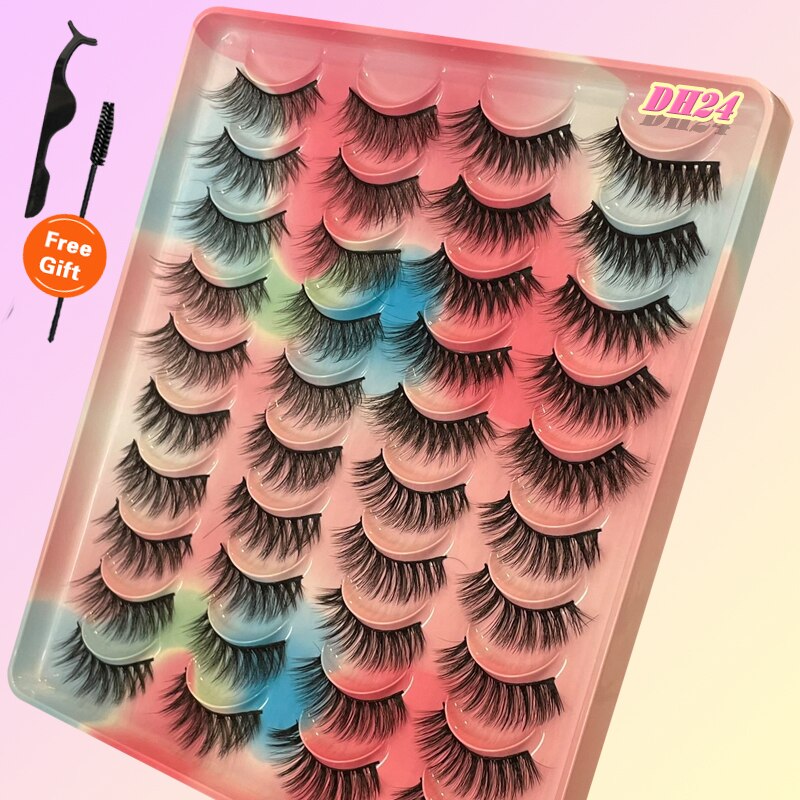 20Pairs 3D Mink Lashes Fluffy Soft Natural Reusable Eyelash Thick, Lightweight, Comfortable, Natural Look And Shape