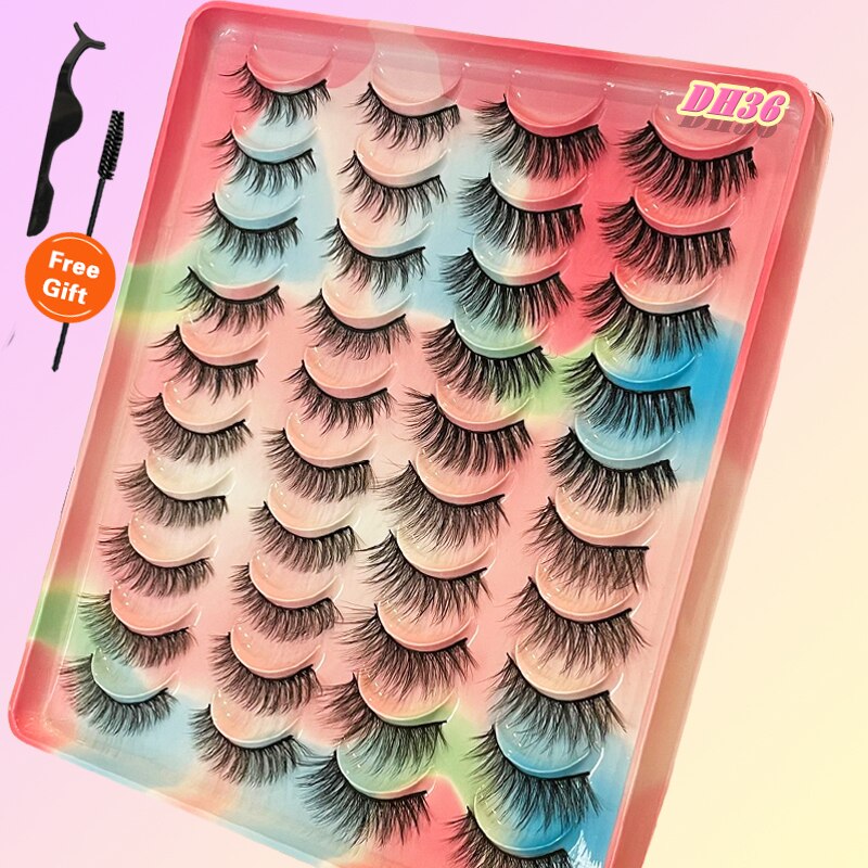 20Pairs 3D Mink Lashes Fluffy Soft Natural Reusable Eyelash Thick, Lightweight, Comfortable, Natural Look And Shape