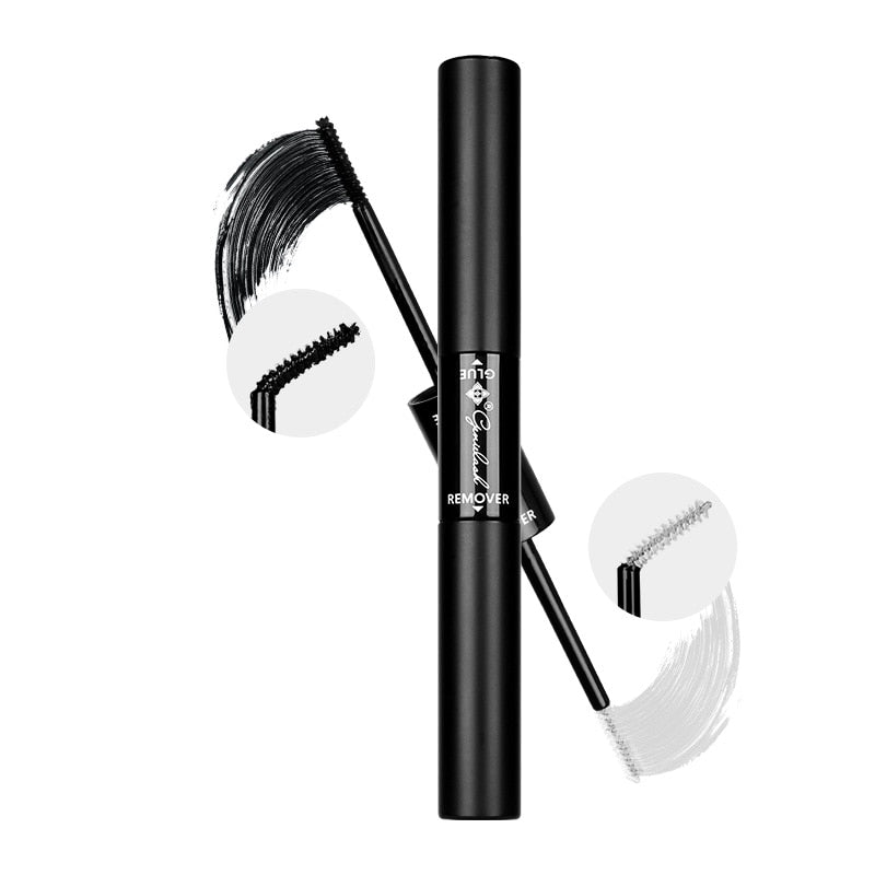 Genielash 2 in 1 Bond and Seal/Lock Dual-Ended Eyelash Glue for DIY Eyelash Extensios Long Lasting Waterproof Spiral Brush
