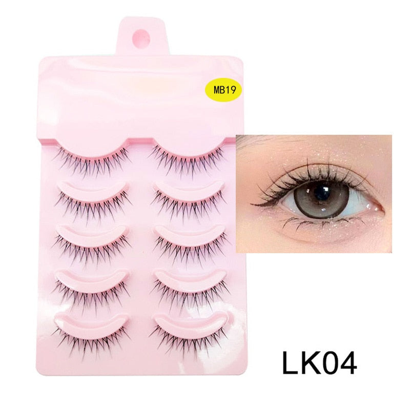 LEKOFO 5 Pairs 3D mink manga lashes faux cils korean natural fake eye lashes extension cosplay fluffy false eyelashes makeup New