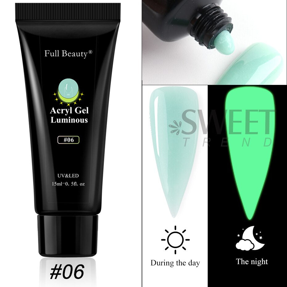 15ml Luminous Glow Nails Acrylic Extension Gel