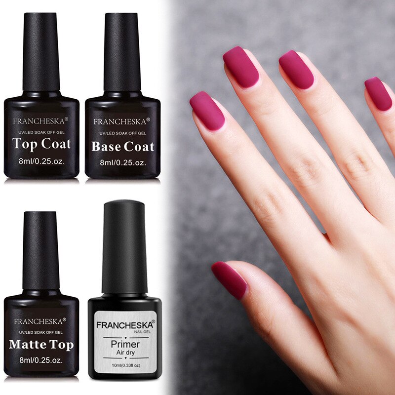 New Nail Polish Base Foundation And No Wipe Top Coat Transparent Primer Soak Off Primer Seal Layer Frosted Seal Layer Set TSLM2.