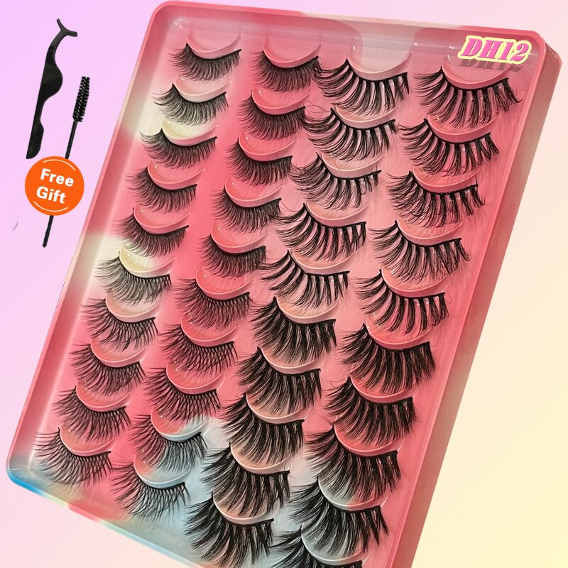 20Pairs 3D Mink Lashes Fluffy Soft Natural Reusable Eyelash Thick, Lightweight, Comfortable, Natural Look And Shape