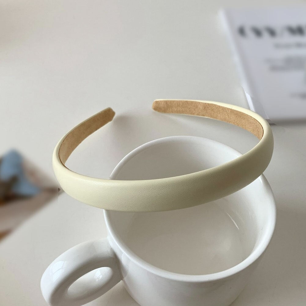 Women Headband PU Leather Retro Hairbands For Women Thin Girls Hair Band Female Hair Accessories Handmade Head Hoop