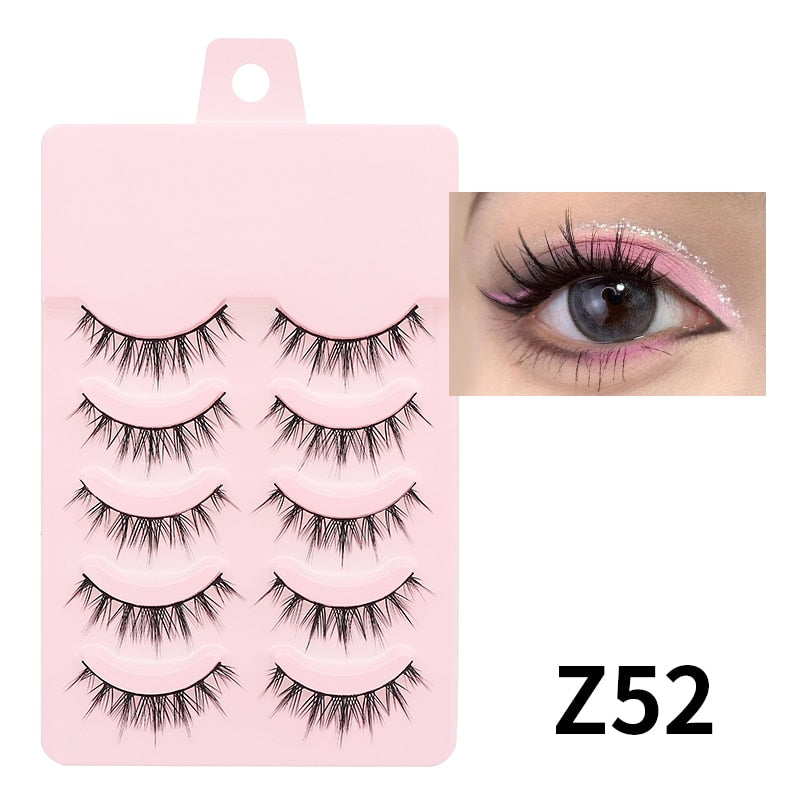 Natural 5 Pairs Professional Makeup Lashes Wispy False Eyelashes Korean Style Free shipping Cosplay Soft New Manga Beauty