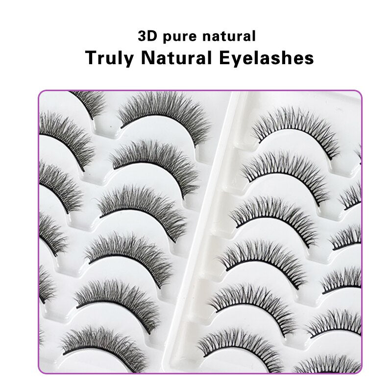6 Pairs 3D Natural Mink Lashes for naturally enlarged lashes