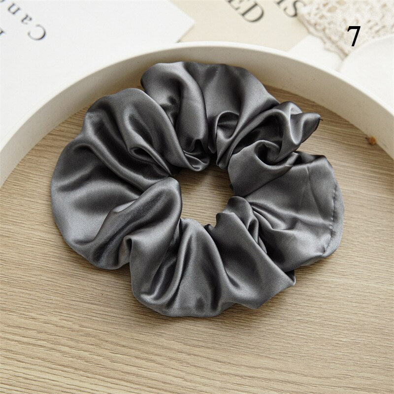 Multicolored Satin oversized scrunchies- stretch elastic
