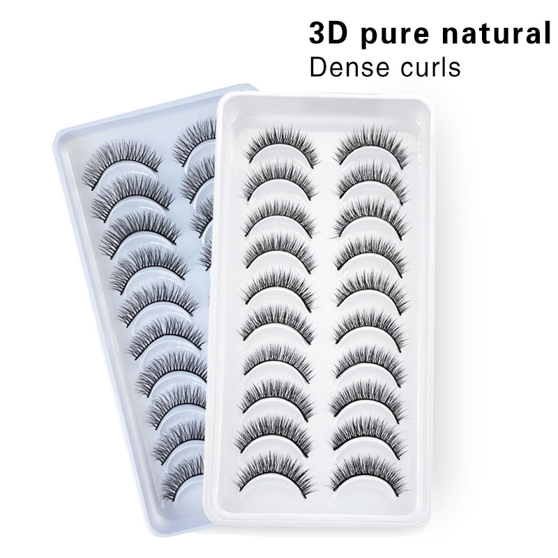 6 / 10 pairs Natural Short Eyelashes 3D Mink Lashes ExtensionsThick, Lightweight, Comfortable, Natural Look And Shape