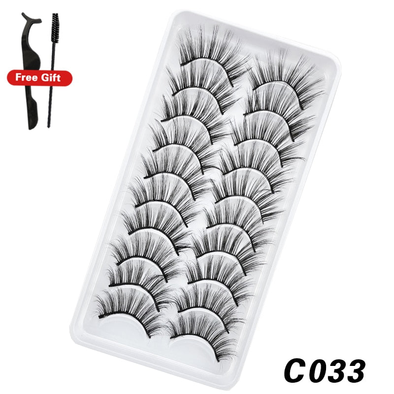 6 Pairs 3D Natural Mink Lashes for naturally enlarged lashes