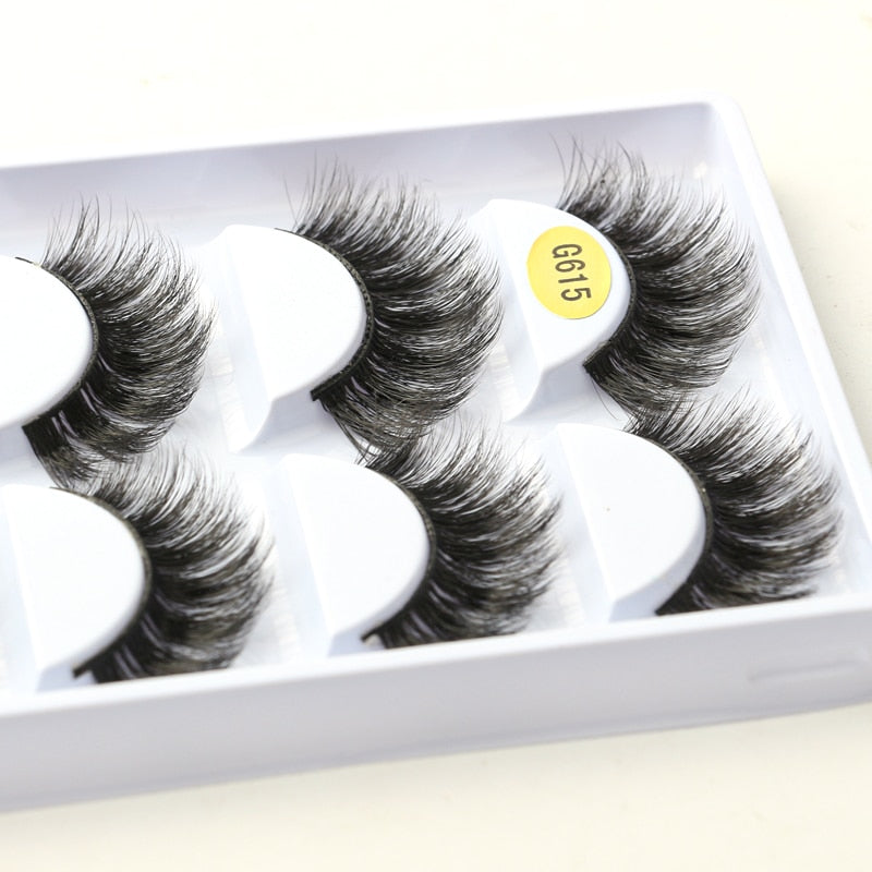 3/5/10 Pairs Half Eye Lashes 3D Cat Eye Mink Natural