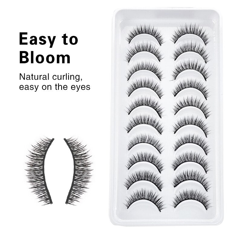 6 / 10 pairs Natural Short Eyelashes 3D Mink Lashes ExtensionsThick, Lightweight, Comfortable, Natural Look And Shape